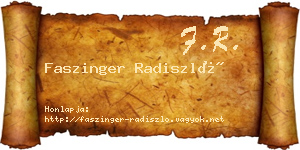 Faszinger Radiszló névjegykártya